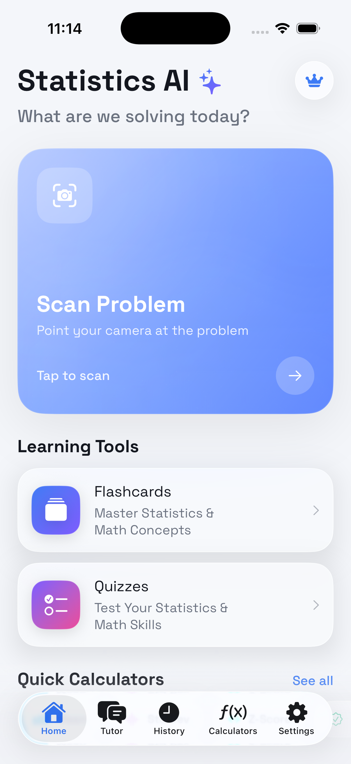 IrisIQ home screen
